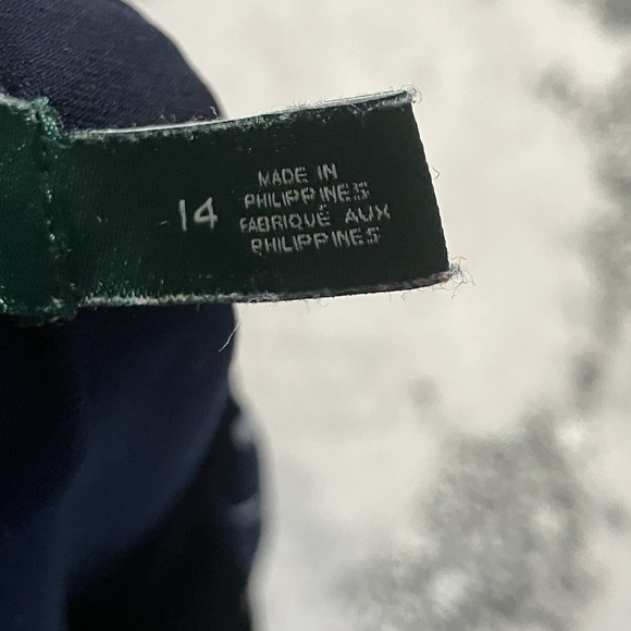 Lauren Ralph Lauren Dress Womens Size‎ 14 Navy Blue Polka-Dot Jersey Pullover - Picture 7 of 9